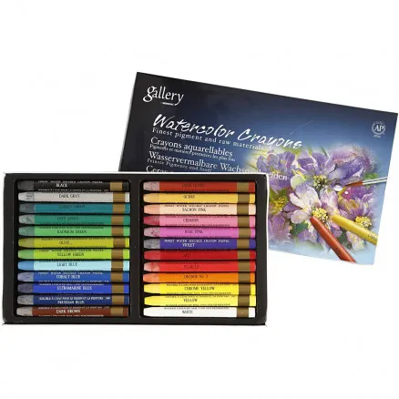 Gallery Aquarel, assortiment kleuren, L: 9,3 cm, 24 stuks / 1 pak.