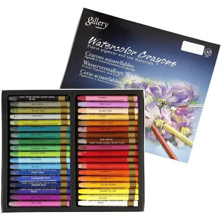 Gallery Aquarel, gem. kleuren, L: 9,3 cm, 36 stuks / 1 pk.