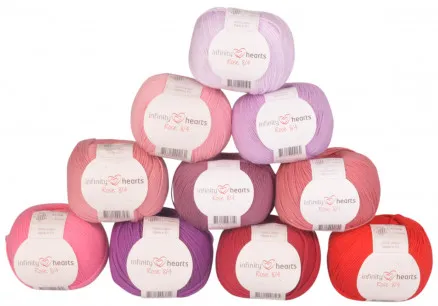 Infinity Hearts Rose 8/4 Garenpakket 22 Roze en Rode tinten - 10 stuks - Roze en Rode tinten