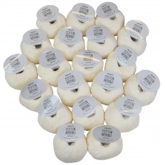 Drops Cotton Merino Garenpakket Unicolor 01 Naturel - 20 stuks - Drops Cotton Merino Garenpakket Unicolor 01 Naturel - 20 stuks