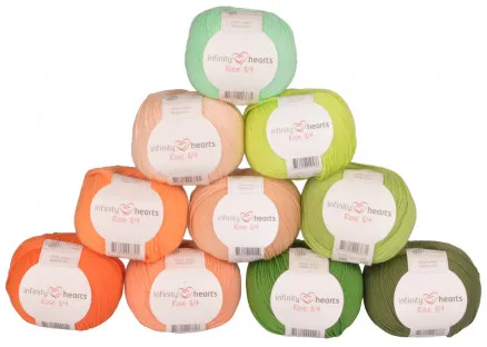 Infinity Hearts Rose 8/4 Garenpakket 26 Oranje en Groene tinten - 10 stuks - Oranje en Groene tinten