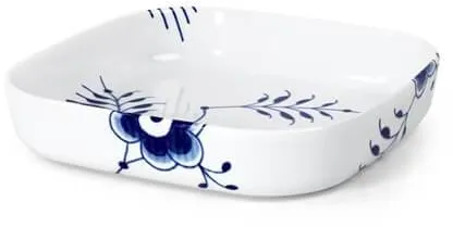 Royal Copenhagen Blauw Mega Geribbeld ovenschaal vierkant 25 x 25 cm