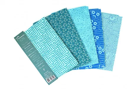 Tissu de Marie Fat Quarter Turquoise 50x57cm - 5 stuks