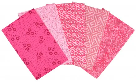 Tissu de Marie Fat Quarter Pink 50x57cm - 5 stuks