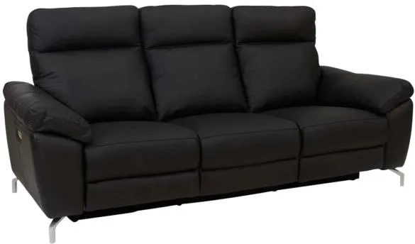 Furnhouse Selesta 3-persoons leer zwart 222x96x101cm
