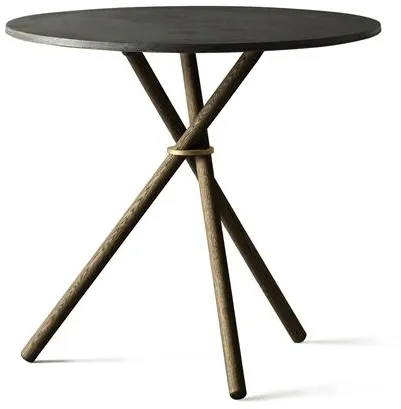 Eberhart Aldric Cafétafel Ø80 Donker Beton/Donkere Eik