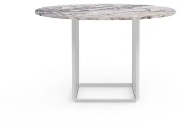 New Works Florence Eettafel Ø120 White Viola Marmer m. Wit Onderstel