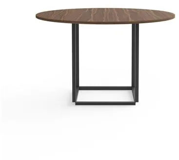 New Works Florence Eettafel Ø120 Noten met Zwart Onderstel